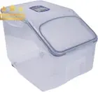 Lock & Lock Plastic Rice Case 12L Container/Storage Food Organiser W/Cup Clear