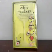Boston Warehouse Set of 6 Sushi Shaped Wine Glass Markers Charms New