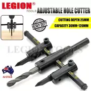 30-120mm Adjustable Circle Hole Saw Cutter plaster plywood Drill Bit Cutter kit