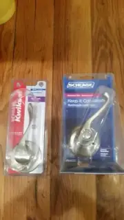 Set of 2 Lever Decorative Trim Flair Lever Stain Nickel Schlage Kwikset