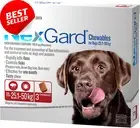 Nexgard Flea Tick Chewable Tablets for Dogs Extra Large 25.1-50kg Red Pack of 3