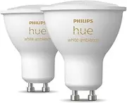 Philips Hue White Ambiance Smart Spotlight Twin Pack Led [Gu10 Spot] with Bluetooth Compatible with Alexa and Google Assistant and Apple Homekit