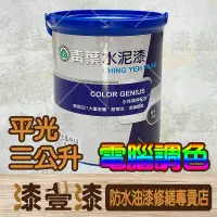 在飛比找蝦皮購物優惠-:+漆壹漆防水油漆修繕+:青葉電腦調色平光水泥漆 3公升/綠