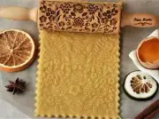 Khokhloma Embossed Rolling pin Cookie Embosser Stamp Icing Fondant Cupcake