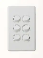 Beacon Lighting Lucci Power Gravity 6 Gang Switch Only in Matte White