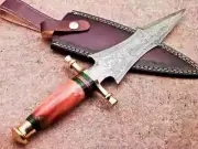 CUSTOM HANDMADE FORGED DAMASCUS Steel Rare Dagger FIX BLADE Knife.