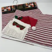 FAO Schwarz Candy Cane Stripe Red/White, Santa Table Runner 14" x 72"