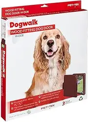 Pet-Tek Wood Fitting Dog Door, Brown, Medium