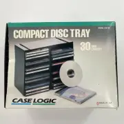 NEW Case Logic 30 CD Tray Black Plastic Compact Disc Storage Wall Rack