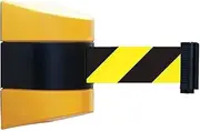 Retractable Queue Barrier Belt, 5/10m Belt Length Wall Mounted Retractable Belt Barrier with Yellow/Black Striped Caution Belt for Separated Region for Management(5m)