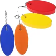 WOONEKY 4pcs Oval Floating Keychain Lightweight Foam Key Ring for Boating Sailing Surfing Swimming Brightly Colored Keychains for Enhanced Water Visibility