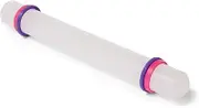 Ateco #7512 Fondant Rolling Pin with Adjustable Thickness Bands, Nonstick Plastic, 8.75-Inches, White