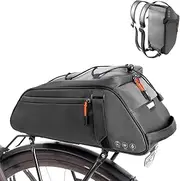 Reflective Bike Rack Bag – 10L Water-resistant Bicycle Pannier, PVC free Design, 3-in-1 Trunk Storage Bag, Shoulder Bag, Handbag for Commuter Travel and Shopping 38 * 18 * 17cm