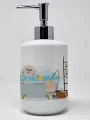 White Pekingese Ceramic Soap Dispenser Hand Soap Dispenser Pump Bottles for