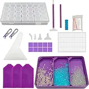 108Pcs Diamond Art Paintings Tools and Accessories, AIFUDA Diamond Art Paintings Storage Boxes with Multiple Sizes Dimensions Trays Painting Pens for DIY Diamond Art Craft