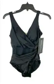 Miraclesuit Women’s Circe Black Tummy Control One Piece Swimsuit Size 10