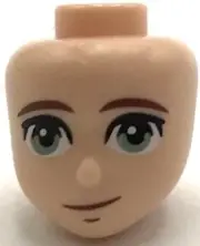 Lego New Light Nougat Mini Doll Head Friends w/ Reddish Brown Eyebrows Part
