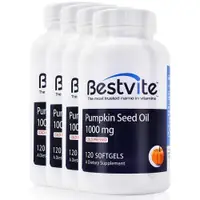 在飛比找iOPEN Mall優惠-【美國BestVite】必賜力南瓜籽油膠囊4瓶組(120顆/