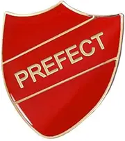 [GBJUK] Red School Prefect Enamel Pin Lapel Badge with Butterfly Clasp Back, Metal