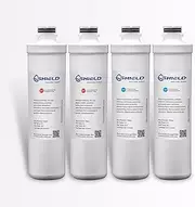 Shield 2 Stage Quick Change Water Filter Replacement Cartridges, Sediment, Carbon Block and Nano Silver Alkaline Carbon Filters
