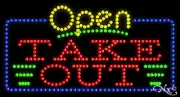 NEW “OPEN TAKE OUT" BORDER 32x17 SOLID/ANIMATED LED SIGN W/CUSTOM OPTIONS 25439