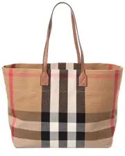 Burberry Check Canvas & Leather Tote