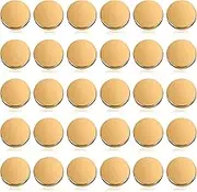 Chuangdi 30 Pieces Metal Flat Button Alloy Shank Round Shaped Sewing Button for Women Suit Woolen Coat Shirt Trousers Sewing Crafts(15 mm,Gold)