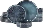 12 Piece Matisse Moderna Stoneware Reactive Glaze Plates and Bowls Dishes Dinner