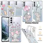Cute Elephant Clear Soft Phone Case Cover For Samsung Galaxy A14 A13 A54 S23 S22