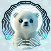 Wind Spinner 10" Sweet Adorable Baby Polar Bear Double Sided WindSpinner