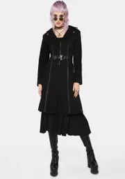 [Punk Rave] Punk Handsome Military Long Coat