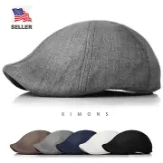 Duckbill Linen Newsboy Cotton Gatsby Cap Mens Ivy Hat Golf Summer Sun Flat