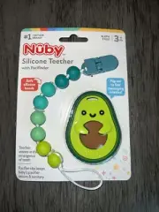 Nuby Silicone Teether & Pacifinder Clip - Fun & Colorful Soothing - BPA Free NEW