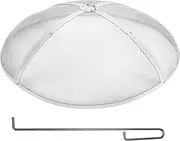 VEVOR Fire Pit Spark Screen Round 40", Reinforced Heavy Duty Steel Metal Cover, Outdoor Firepit Lid, Easy-Opening Top Screen Covers Round with Ring Handle for Outdoor Patio Fire Pits Backyard