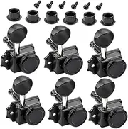 QUMIIRITY Acoustic Electric Guitar Tuning Pegs 6pcs Locking Mechanism Tuning Tool Kit Black
