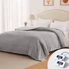 ThermaSnug Heated Electric Blanket Queen Size, 84" x 90" -Light Grey