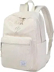 Corduroy Unisex Backpack, VASCHY Vintage Casual Cute Aesthetic Fuzzy Fluffy Plush Fleece Rucksack Daypack for Teens/Men/Women, Travel/School