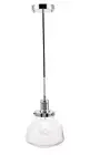 Chrome and Black Pendant Light with Bubble Glass Lamp Shade Kitchen Lighting