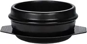 XICHENGSHIDAI Dolsot Bibimbap Earthenware Stone Bowl, Korean Cooking Soup Ceramic Pot, Donabe Pot for Ttukbaegi and Korean Stew with Tray 1100ml / 37.2oz