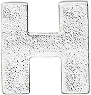 [Alex and Ani] Initial H Slider Charm, Create Your Own, Initial H Charm, Sterling Silver, Silver, Charm Size 0.27 inch Width by 0.29 inch Height, One Size, Brass, No Gemstone