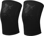 Knee Sleeves 2 Pair 7 mm Neoprene Knee Support, Knee Compression Braces for Men & Women, Knee Support for Weightlifting, Powerlifting, Squats and Basketball Sold in Pair by Javson (L/XL)