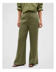 [Seed Heritage] Linen Bell Bottom Pant in Green