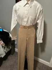 NAUTICA CAMEL FLAT FRONT PANTS 40/32 NWT $75.00