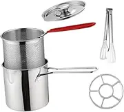 VALICLUD Small Deep Fryer Pot Basket 1 Set Easy to Clean Maintain for Indoor/Outdoor Cooking