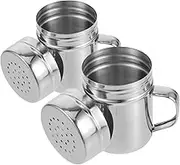 2Pcs Stainless Steel Handheld Sifter Shaker with Ergonomic Handle for Powdered Sugar Flour and Spice Versatile Kitchen Containers with Lid Silver