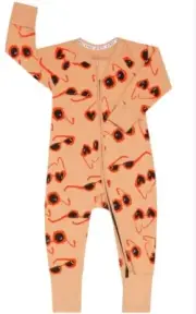BNWT Baby Girls Bonds Feeling Shady Heart Zip Wondersuit - Size 00 / 3 - 6 m