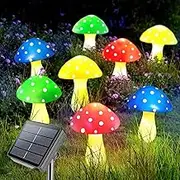Homeleo Upgraded 8-Pack Solar Mushroom Lights for Outdoor Yard Decor, Waterproof Multi-Colored Garden Mushroom Lamp, Solar LED Fairy Lights for Backyard, Thanksgiving, Christmas, Halloween Decorations