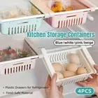 4pcs Fridge Storage Basket Organiser Egg Storage Rack Refrigerator Shelf Bins