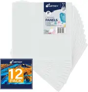 Canvas Panels 4X4 Inch 12-Pack, 10 Oz Primed 100% Cotton White Blank Small Canva