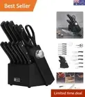 Ultra-Sharp Kitchen Knife Set, 13 Pieces with Block - Perfect for Professionals